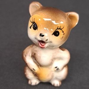 Vintage Napcoware anthropomorphic ceramic miniature bear  figure marked Japan